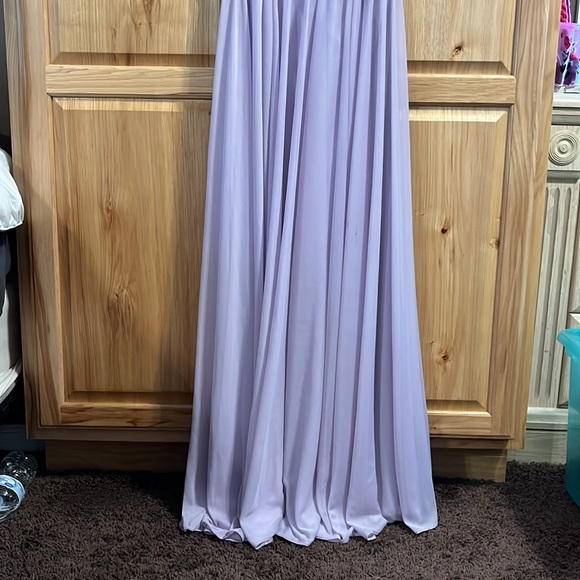 David’s Bridal Mesh One-Shoulder Dress with Full Skirt Iris color Size 0 - Picture 9 of 10